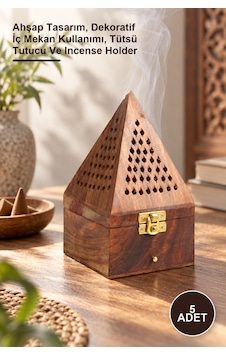 5 Adet Ahşap Kule Tütsülük Ahşap Tasarım, Dekoratif İç Mekan Kullanımı, Tütsü Tutucu Ve Incense Holder 5 Adet Ahşap Kule Tütsülük Ahşap Tasarım, Dekoratif İç Mekan Kullanımı, Tütsü Tutucu Ve Incense Holder