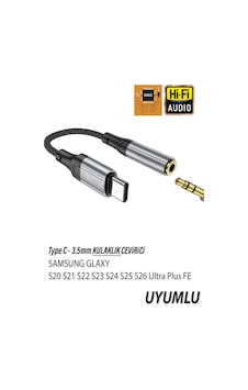 Exenar - Açık Siyah - Samsung S24 S25 S26 Ultra/plus/fe Uyumlu Type C Çevirici Kulaklık Dönüştürücü Type-c 3.5mm 1 Exenar - Açık Siyah - Samsung S24 S25 S26 Ultra/plus/fe Uyumlu Type C Çevirici Kulaklık Dönüştürücü Type-c 3.5mm 1