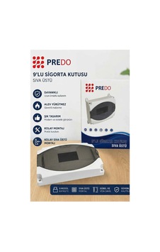 Predo 9'lu Sıva Üstü Sigorta Kutusu Şeffaf Füme Kapaklı 9 Modül Predo 9'lu Sıva Üstü Sigorta Kutusu Şeffaf Füme Kapaklı 9 Modül