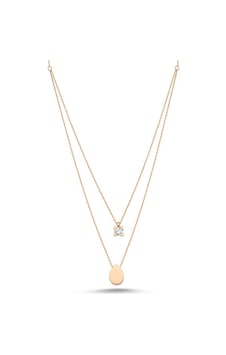 Altın Tektaş & Damla Kolye Swarovski Taşlı Klb-0388 Altın Tektaş & Damla Kolye Swarovski Taşlı Klb-0388