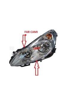 Opel Corsa D Far Camı Sol 06 -10 Opel Corsa D Far Camı Sol 06 -10