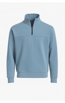 Classics Men Unisex Relax Fit Rahat Kesim Pamuklu Yarım Fermuarlı Dik Yaka Sweatshirt Mavi Mavi Classics Men Unisex Relax Fit Rahat Kesim Pamuklu Yarım Fermuarlı Dik Yaka Sweatshirt Mavi Mavi