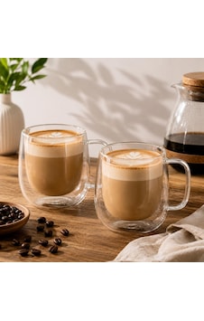 Çift Cidarlı Cam Kupa Bardak 250 Ml Isı Yalıtımlı Latte, Kahve Ve Çay Bardağı 2 Li Set Açık Çift Cidarlı Cam Kupa Bardak 250 Ml Isı Yalıtımlı Latte, Kahve Ve Çay Bardağı 2 Li Set Açık