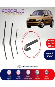 Aeroplus Opel Corsa C Ön Arka Muz Silecek Takımı 2000-2006 Aeroplus Opel Corsa C Ön Arka Muz Silecek Takımı 2000-2006