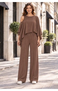 Lılac Kadın %95 Viskon Cepsiz Kahverengi Bel Lastikli Esnek Pantalon Kahverengi Kahverengi Lılac Kadın %95 Viskon Cepsiz Kahverengi Bel Lastikli Esnek Pantalon Kahverengi Kahverengi