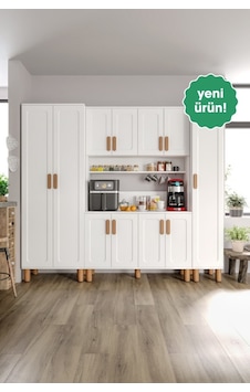 Flora Flr11225 Bohem Kahve Köşesi 11 Kapaklı Mdf Mebran Kapaklı Mutfak Dolabı Çok Amaçlı Dolap Beyaz Flora Flr11225 Bohem Kahve Köşesi 11 Kapaklı Mdf Mebran Kapaklı Mutfak Dolabı Çok Amaçlı Dolap Beyaz