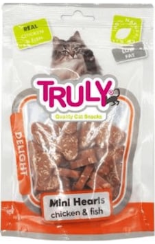 Truly Tavuk ve Balıklı Kalp Şekilli Yumuşak Kedi Ödülü 50 G Truly Tavuk ve Balıklı Kalp Şekilli Yumuşak Kedi Ödülü 50 G