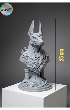 Hediyelik Masa Üstü Büyük 3 Boyutlu Anubisin Başı Figürü 1 Adet 3 D Filament Hediyelik Masa Üstü Büyük 3 Boyutlu Anubisin Başı Figürü 1 Adet 3 D Filament
