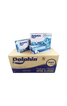 Dolphin Pudrasız Nitril Eldiven Mavi S 20 x 100'lü Dolphin Pudrasız Nitril Eldiven Mavi S 20 x 100'lü
