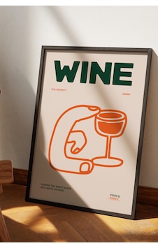 Wine Dekoratif Poster Tablo Siyah Çerçeveli Wine Dekoratif Poster Tablo Siyah Çerçeveli