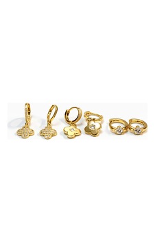 Aviora Taşlı Çiçek Detaylı Mini Gold 3 Adet Vintage Retro Küpe Altın Aviora Taşlı Çiçek Detaylı Mini Gold 3 Adet Vintage Retro Küpe Altın