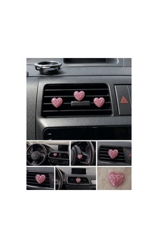 3'lü Pembe Simli Kalp Araç İçi Klima Süsü Oto Havalandırma Izgara Aksesuarı Parlak Şık Tasarım 3'lü Pembe Simli Kalp Araç İçi Klima Süsü Oto Havalandırma Izgara Aksesuarı Parlak Şık Tasarım