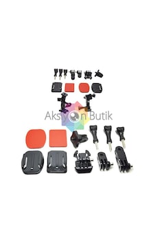 Gopro Uyumlu Eğimli Düz Kask Bağlantı Seti Çok Renkli