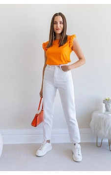 Woddi Mom Çnr Kadın Yüksek Bel Beyaz Jeans Likralı Esnek Kot Pantolon Yeni Hsn-2 Woddi Mom Çnr Kadın Yüksek Bel Beyaz Jeans Likralı Esnek Kot Pantolon Yeni Hsn-2