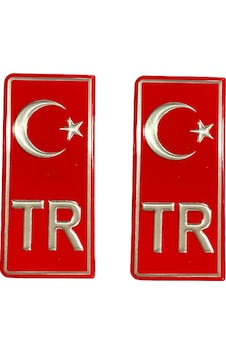Tr Ayyıldız Kırmızı Plaka Etiketi Sticker- Varak Baskılı Kabartmalı Parlak Malzeme Tr Ayyıldız Kırmızı Plaka Etiketi Sticker- Varak Baskılı Kabartmalı Parlak Malzeme