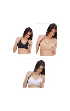 3'lü Paket Emzirme Sütyen Ekonomik Paket Pamuklu 001