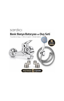 Sardıcı Basic Banyo Bataryası Ve Duş Seti Krom Sardıcı Basic Banyo Bataryası Ve Duş Seti Krom