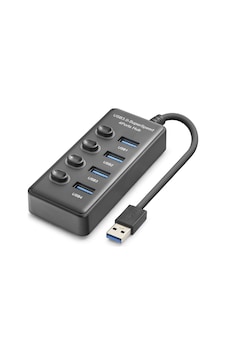 Büro Ev Ofis Cihazları İçin Siyah 4port 5gbps Usb3 Anahtarlı Hub Büro Ev Ofis Cihazları İçin Siyah 4port 5gbps Usb3 Anahtarlı Hub