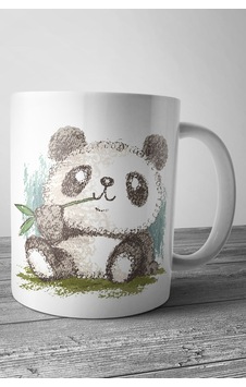 Panda Baskılı Kupa Bardak Beyaz