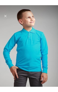 Dıgıl Kids Çocuk Polo Yaka Okul Tişörtü Uzun Kol Turkuaz Dıgıl Kids Çocuk Polo Yaka Okul Tişörtü Uzun Kol Turkuaz