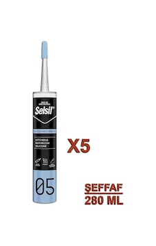 Selsil Mutfak Ve Banyo Silikonu Şeffaf 280 Ml 5 Adet Selsil Mutfak Ve Banyo Silikonu Şeffaf 280 Ml 5 Adet