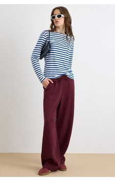 Olcay Beli Lastikli Rahat Kesim Soft Denim Pantolon Bordo 7587 Olcay Beli Lastikli Rahat Kesim Soft Denim Pantolon Bordo 7587