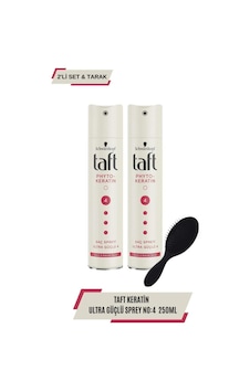 Taft Phyto-Keratin Saç Spreyi No.4 2 x 250 ML + Tarak Taft Phyto-Keratin Saç Spreyi No.4 2 x 250 ML + Tarak