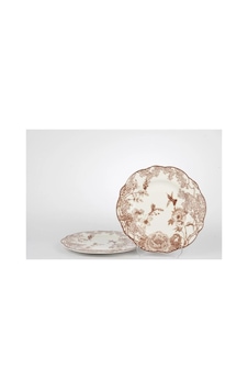 Toile De Rose 2li Pasta Tabağı 21cm-7880 Çok Renkli Toile De Rose 2li Pasta Tabağı 21cm-7880 Çok Renkli