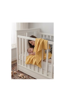 4 Katlı Müslin Bebek Battaniyesi 80x80 Cm - Bebek Örtüsü & Yeni Doğan Kundak - Sarı - 903040791 Sarı
