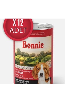 Bonnie Biftekli Sos İçinde Et Parçacıklı Köpek Konservesi 400g X 12 Adet Bonnie Biftekli Sos İçinde Et Parçacıklı Köpek Konservesi 400g X 12 Adet