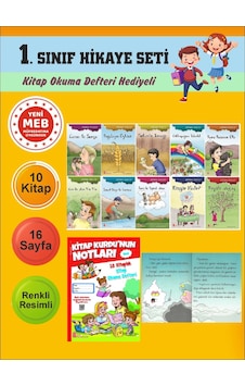 1.sınıflar İçin Okumayı Sevdiren 10 Lu Hikaye Seti 4 Kitap Okuma Defteri Hediyeli