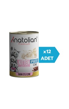 Anatolian Premium Kitten Chicken Pate Tavuklu Ezme Yavru Kedi Konservesi 12 x 400 G