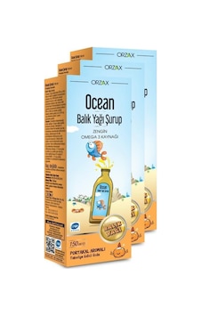 Orzax Ocean Balık Yağı Şurubu Portakal Aromalı 150ml 3 Adet Orzax Ocean Balık Yağı Şurubu Portakal Aromalı 150ml 3 Adet