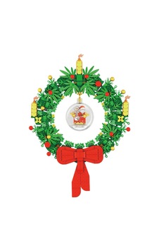 Çocuklar İçin Büyük Kırmızı Yay Diy Blokları İle Noel Çelengi Çocuklar İçin Büyük Kırmızı Yay Diy Blokları İle Noel Çelengi