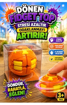Bas Döndür Stres Topu Oyuncağı Spinball - Turuncu Bas Döndür Stres Topu Oyuncağı Spinball - Turuncu