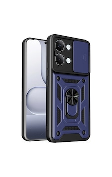 Xiaomi Poco X8 Pro Max Kılıf Magnetik Standlı Kamera Korumalı Zore Sürgülü Vega Kapak Xiaomi Poco X8 Pro Max Zore - Mavi