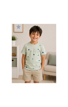 Tuffy Kids Uzay Desenli Erkek Çocuk %100 Pamuk Tişört Mint Tuffy Kids Uzay Desenli Erkek Çocuk %100 Pamuk Tişört Mint
