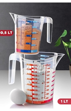 2'li Set Çok Ölçekli Multi Ölçü Kabı X1-1 Lt / X1-0,5 Lt Ndy Diğer