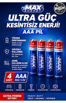 Zmax 4 Adet (AAA) İnce Pil