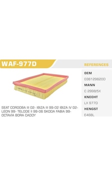 WINKEL WAF-977D Hava Filtresi Golf IV 00- Bora Polo 02- Caddy III 04- / Cordoba Fabia Ibiza / Fabia 1.4 16V 1.6 16V Bcb Bby WINKEL WAF-977D Hava Filtresi Golf IV 00- Bora Polo 02- Caddy III 04- / Cordoba Fabia Ibiza / Fabia 1.4 16V 1.6 16V Bcb Bby