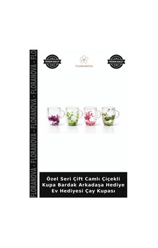Özel Seri Çift Camlı Çiçekli Kupa Bardak Arkadaşa Hediye Ev Hediyesi Çay Kupası Çok Renkli Özel Seri Çift Camlı Çiçekli Kupa Bardak Arkadaşa Hediye Ev Hediyesi Çay Kupası Çok Renkli