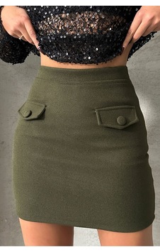 Verymoda Diz Üstü Etek F1283 Haki Verymoda Diz Üstü Etek F1283 Haki