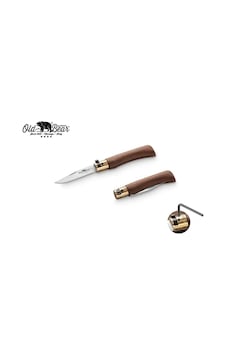 Antonini Old Bear Classical American Walnut 17cm S Tırtıklı Kamp Çakı Çok Renkli