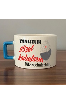 Yalnızlık Güzel Kadınların Lüks Seçimleridir Baskılı Kadınlar Günü Mavi Kulplu C Fincan Yalnızlık Güzel Kadınların Lüks Seçimleridir Baskılı Kadınlar Günü Mavi Kulplu C Fincan