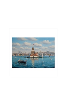 Kız Kulesi Ve Deniz Modern Mdf Tablo Kız Kulesi Ve Deniz Modern Mdf Tablo