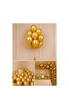 Mucit Home 10 Adet Gold Sarı Krom Balon Seti 12 İnç Parlak Ve Göz Alıcı Parti Balonları Altın Mucit Home 10 Adet Gold Sarı Krom Balon Seti 12 İnç Parlak Ve Göz Alıcı Parti Balonları Altın