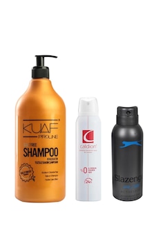 Tuzsuz Şampuan 1lt + Caldion Kadın Deo 150ml + Slazenger Erkek De Tuzsuz Şampuan 1lt + Caldion Kadın Deo 150ml + Slazenger Erkek De