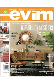 Evim - Pratik Ev Fikirleri Ve Alışveriş Dergisi -huzurlu Ev Köşeleri - Retro Eski Basım Koleksiyon - Kasım 2017 - Sayı 141