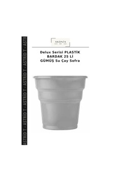 Delux Serisi Plastik Bardak 25 Li Gümüş Su Çay Sofra Delux Serisi Plastik Bardak 25 Li Gümüş Su Çay Sofra