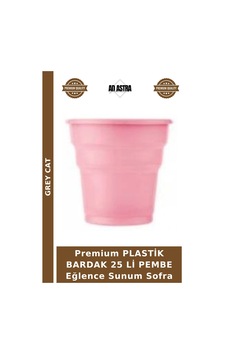 Premium Plastik Bardak 25 Li Pembe Eğlence Sunum Sofra Premium Plastik Bardak 25 Li Pembe Eğlence Sunum Sofra